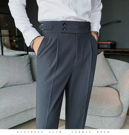 Calça Masculina Nadir Coffee Color Clássica Estilosa Paris Botão Prega Única Emagrece Suaviza Sua Silhueta Calça Social Casual