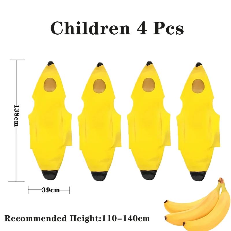 Child/Adult Banana Cosplay Halloween Christmas  Costumes Performance Costume Fruit Banana Costume Performance  Costume