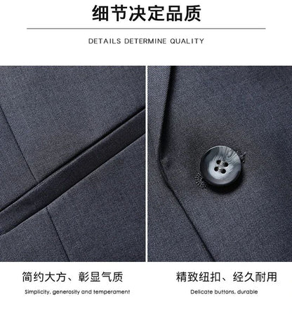 High quality Men Solid color Business - stylish handsome groom best man wedding dress 3/2/1 Single piece optional