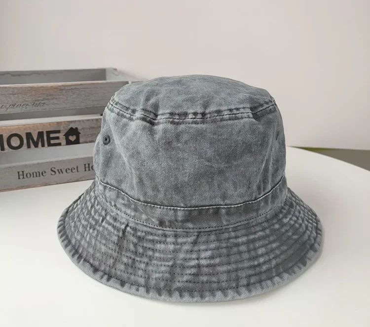 2025 Coreano Boné Pescador Jeans Lavado Cabeça Grande Masculino Chapéu de Sol Algodão Tamanho Grande 64cm Bob Panamá Unissex Tamanho Grande Boné de Pescador