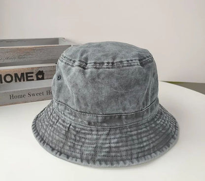 2025 Coreano Boné Pescador Jeans Lavado Cabeça Grande Masculino Chapéu de Sol Algodão Tamanho Grande 64cm Bob Panamá Unissex Tamanho Grande Boné de Pescador