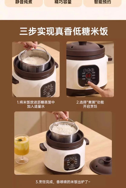 110V/220V Pure Ceramic Electric Slow Cooker Automatic Home Kitchen Appliance Taiwan Made USA Export