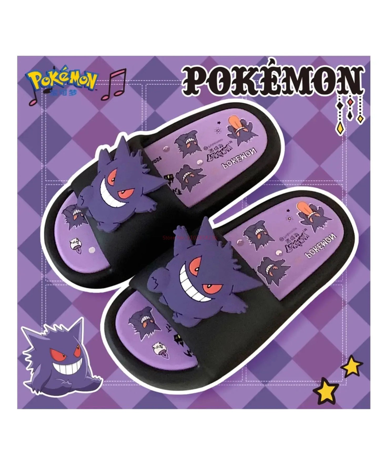 Pokemon Gengar Anime Periférico Chinelos Para Homens E Mulheres Modernos E Legais Infravermelho Antiderrapante Eva Chinelo de Casal de Presente