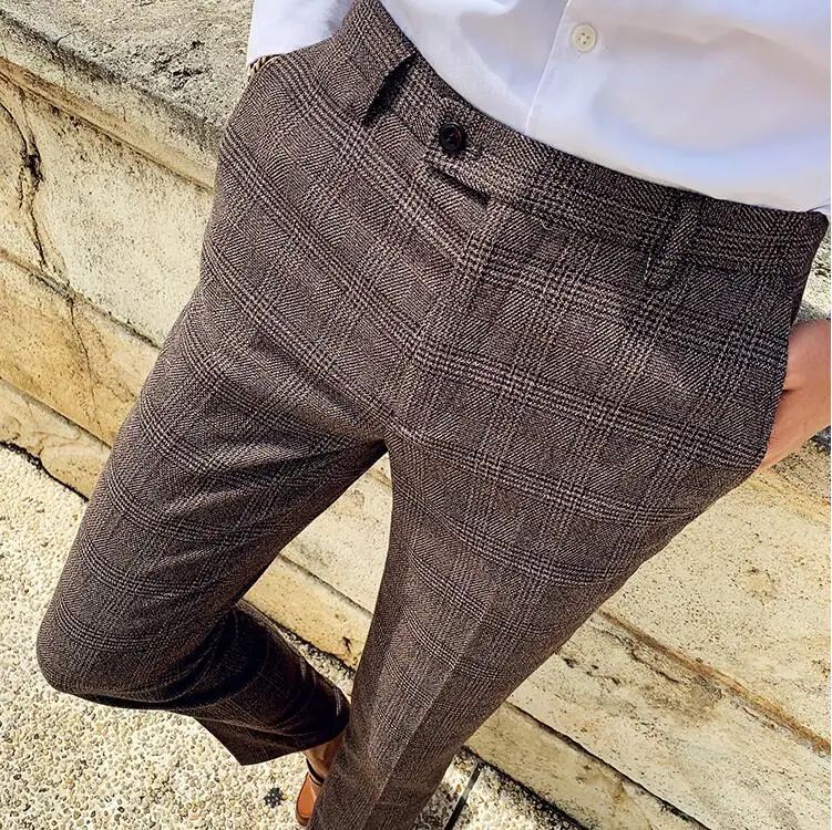 Dark Blue Men's Suit Three Piece, Business Casual Jacket and Vest with Trousers, Gray Dark Brown Slim Fit Sets, Asian Size