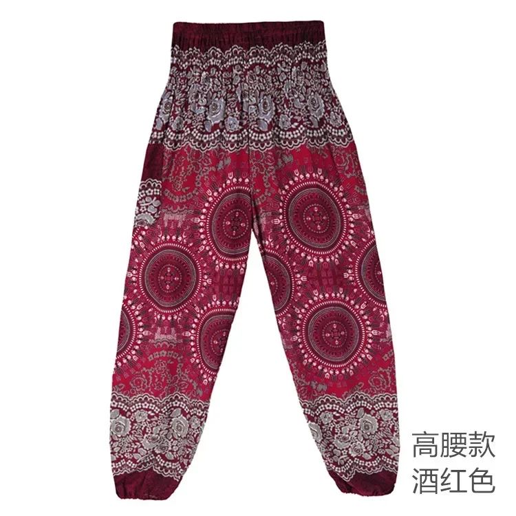 Folk-Custom Yoga Pants Women Vintage Joggers Pants Sweatpants Fashion Loose Sportwear Casual Trousers Streetwear Woman Clothes