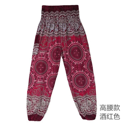 Folk-Custom Yoga Pants Women Vintage Joggers Pants Sweatpants Fashion Loose Sportwear Casual Trousers Streetwear Woman Clothes