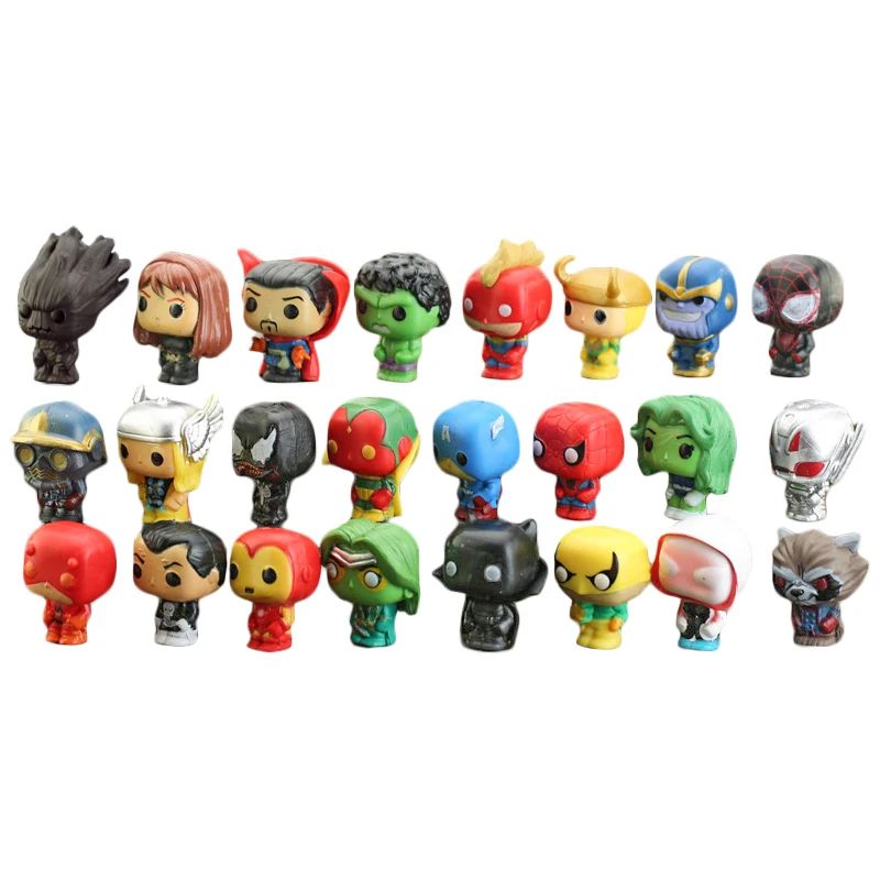 Marvel Christmas Advent Calendar Box Disney Mini Q Version Hulk Anime Figure Spiderman Iron Man Kids Toys 24pcs Figure Gift Box