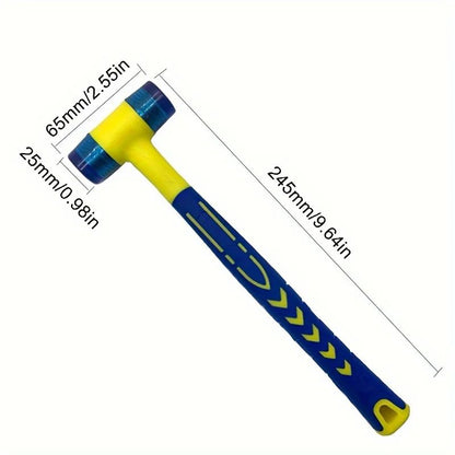 1 Martelo de Instalação de Duas Pontas, 25mm Martelo de Borracha com Cabo de Borracha, Martelo de Instalação Isolado Removível