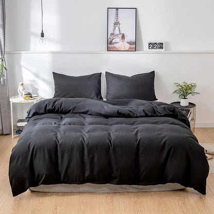 Capa de Edredom Nórdica Lixada Cor Sólida 220x240 Solteiro Casal Queen King Conjunto de Roupa de Cama Simples Fronha Roupa de Cama (Sem Lençol)