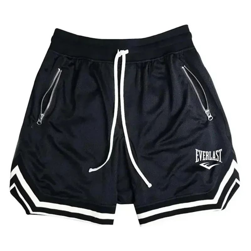 Breathable Quick Dry Black Basketball Shorts for Men Everlast Lightweight Outdoor Training Apparel