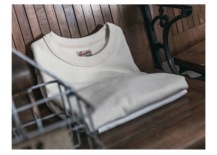 Bronson Heavyweight Seamless Tubular T-Shirt Summer Men's Plain Basic Tee Shirts