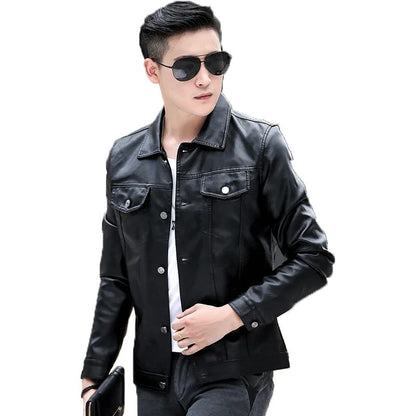 High Quality Men's PU Leather Jacket Male Slin Casual Jacket Korean Trend Slim Fit Handsome Youth Leather Coat Business Jackets