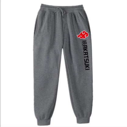 Calças de Moletom Akatsuki de Anime Mais Vendidas Calças de Lã Estampadas de Moda Masculinas Femininas para Corrida Hip Hop Roupas de Rua S-3GG