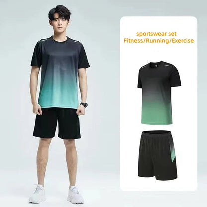 Running Sets Men Sportswear Short sleeve Clothes Fitness Basketball tennis Soccer Plus Size Gym Clothing 2 pieces Sports Suits
