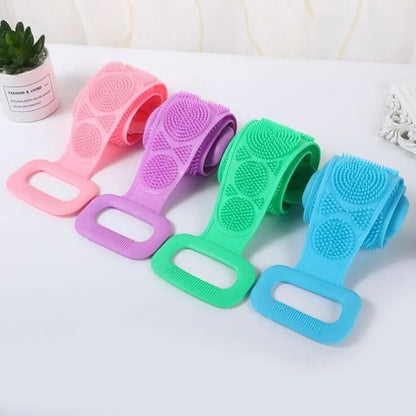1 Esponja Corporal de Silicone, Escova Esfoliante Corporal, Toalha de Banho Esfoliante, Esfregão para as Costas, Esfoliação da Pele, Cinto de Massagem e Limpeza para Banho, Extensível