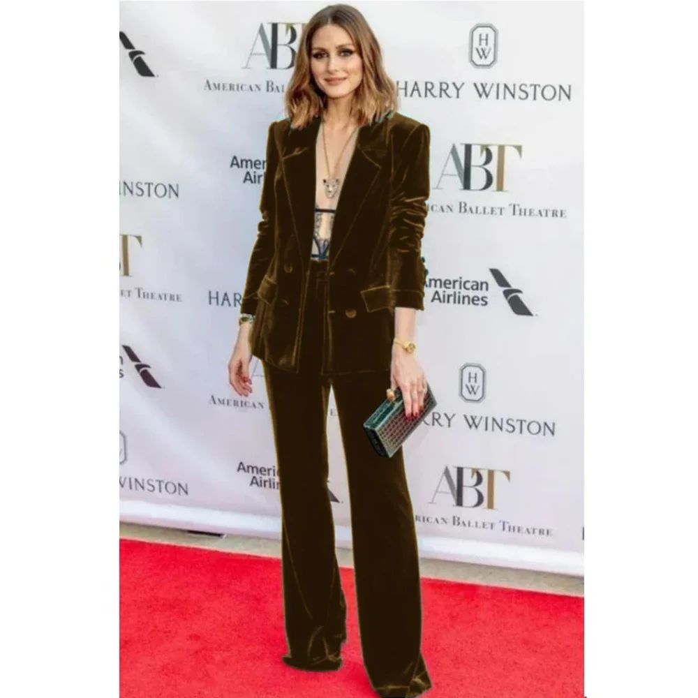2024  Women's Suit Velvet 2-Piece Set (Jacket + Pants) Fashionable  Suit Women's Suit Elegant Slim Business