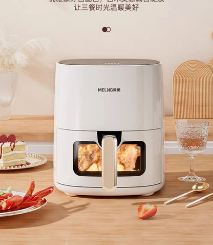 New air fryer. For home use. For making french fries. Visible. Multi-function all-in-one. Automatic.  Oil-free electric oven.