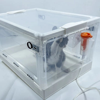 Caixa de Atomização para Pets, Sala de Oxigênio Dobrável, Fácil de Transportar, Caixa de Nebulização Veterinária, Gaiola de Oxigênio para Caixa de Atomização Veterinária