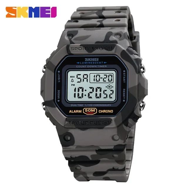 SKMEI 1628 Luxury Digital Men Watches Sports Waterproof Electronic Mens Wristwatches Military Back Light Clock 1988 Reloj Hombre
