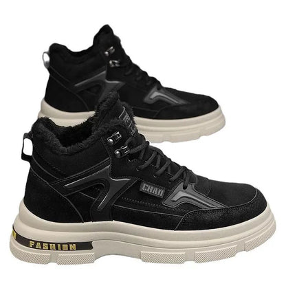 Winter Men's Boots Warm Plush Snow Boots Warm Comfortable Anti Slip Outdoor Short Boots Lace Up Non-slip Men Shoes Zapatos