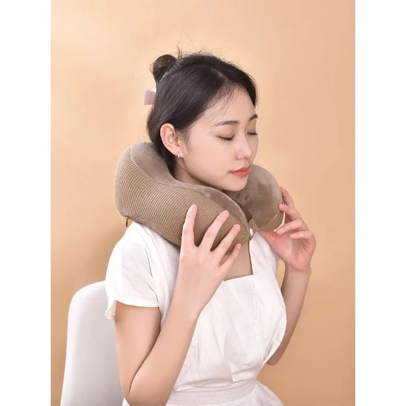U-shaped Pillow Memory Foam Slow Rebound Lunch Break Neck Pillow Airplane Travel Neck Pillow Mesh Hump Car Throw Pillow