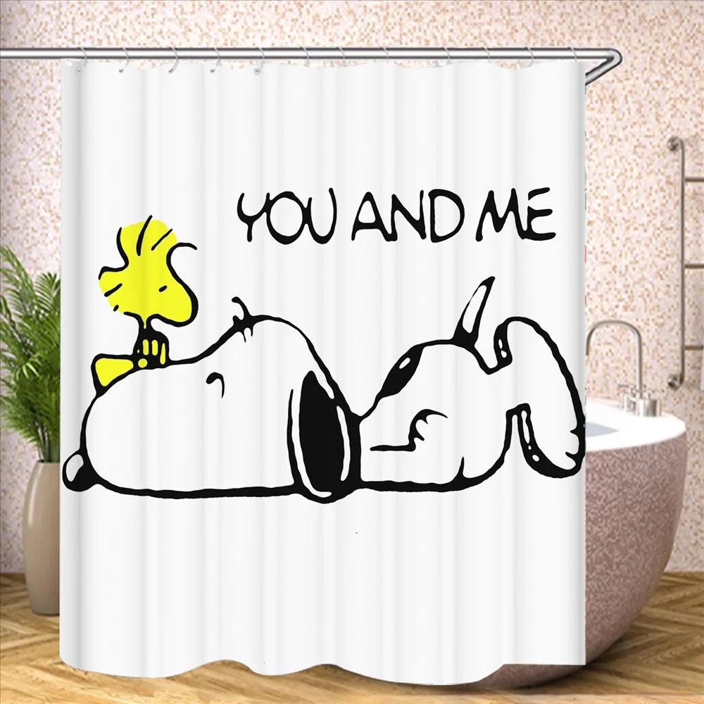 Snoopy Bathroom Decorations and Accessories Curtains for Shower Bath Curtain Sets Full Set Anime 120x180cm