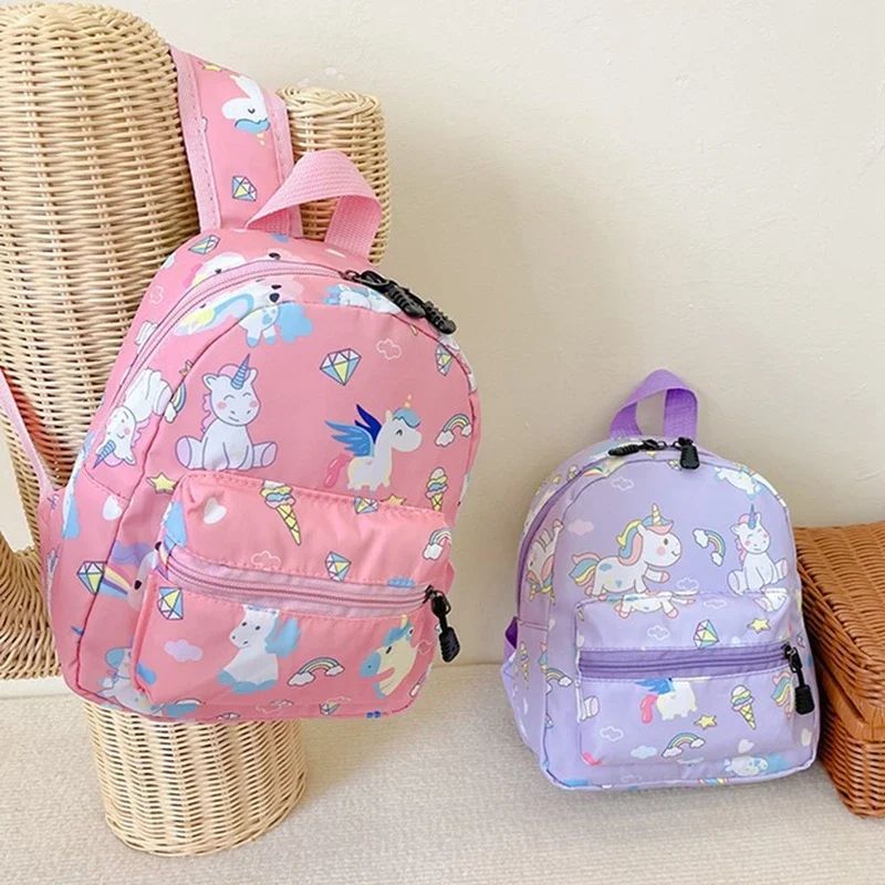 Mochila Infantil Desenho Animado Dinossauro Unicórnio Padrão Bebê Fofo Jardim de Infância Escolar À Prova D'Água Bolsas Infantis Meninos Meninas Mochilas