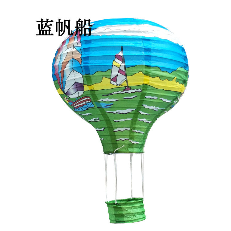 1pc Ceremony Holiday Party Folding Paper Lantern Hot Air Balloon Shape 30/40cm Pink Blue For Kids Baptism Birthday Wedding Decor