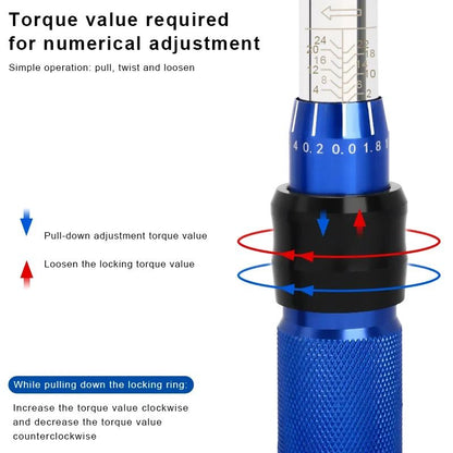TINSOL Chave Dinamométrica para Bicicleta, Conjunto de 15 Peças, 1/4", 2-24Nm, Chave Allen Direção Dupla, Ferramenta Tipo Soquete Predefinido, Chave de Boca para Reparo Profissional