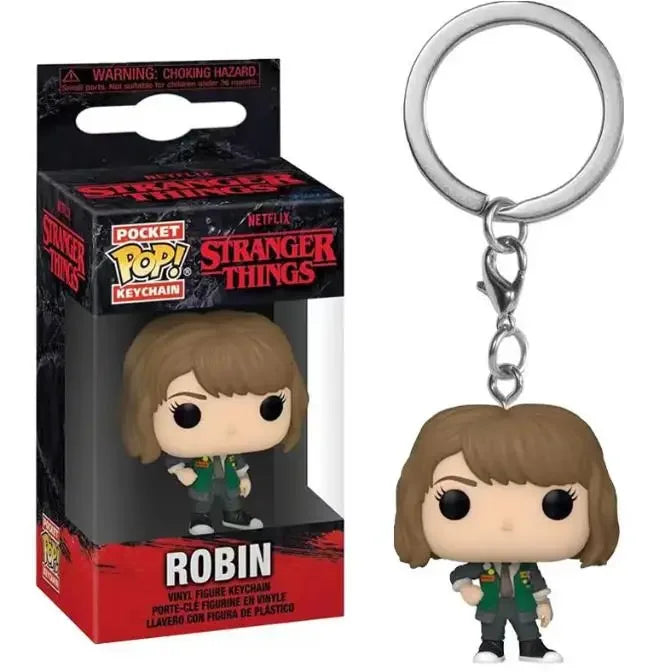 Funko Pop Chaveiro de Bolso Stranger Things Eleven Robin Barb Steve Dustin Chaveiro Brinquedo Modelo Presente para Adultos e Crianças