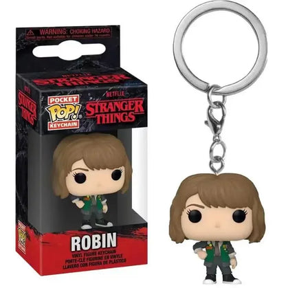Funko Pop Chaveiro de Bolso Stranger Things Eleven Robin Barb Steve Dustin Chaveiro Brinquedo Modelo Presente para Adultos e Crianças