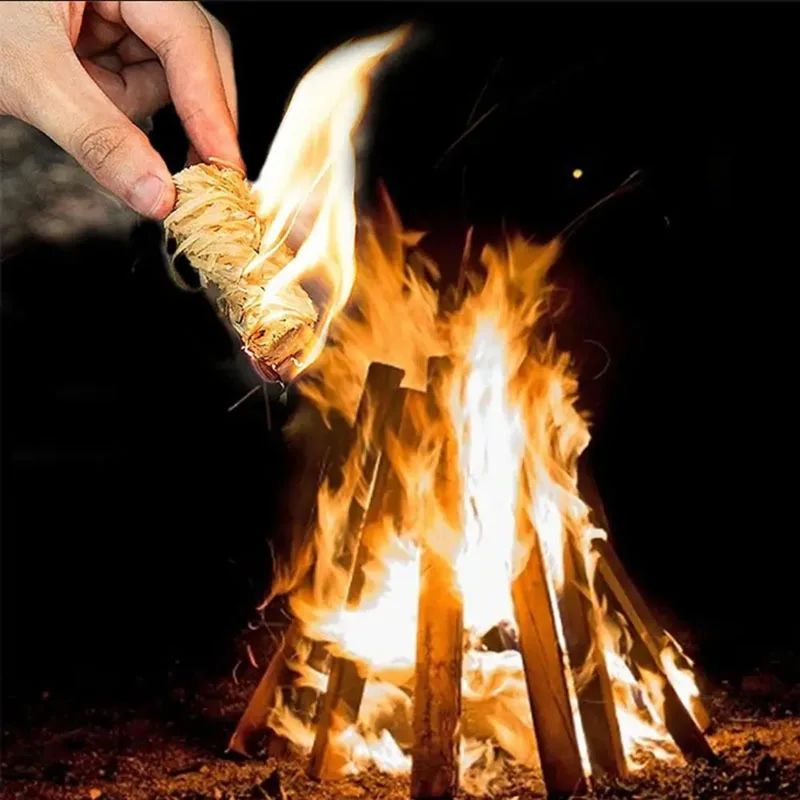 Natural Fire Starter10 Pcs , Wax Wood Stick, Suitable For Fireplace, Barbecue Stove, Charcoal Ignition