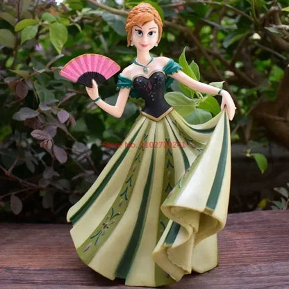2025 20cm Disney Personagem Frozen Elsa Anna Branca de Neve Rapunzel Boneco de Resina Anime Decoração Modelo Coleção Menina Brinquedos Presente Infantil