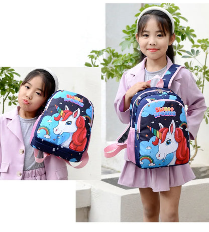 Bolsa Escolar Unicórnio de Desenho Animado para Meninos Meninas, Mochila Escolar de Grande Capacidade, Mochila de Jardim de Infância e Ensino Fundamental, Bolsa Infantil Kawaii