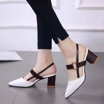 Women's Shoes Trend 2024 Shoe Genuine Leather Medium Heel Block Heels Mirror Luxury Designer Chunky Sandals Ladies Sexy Sandal