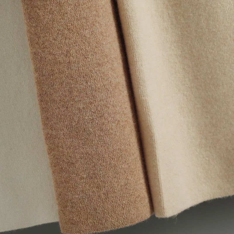 Spring Autumn Women High Waist Wool Wide Leg Pants Solid Soft Warm 100% Merino Wool Knitted Trousers Belt Casual Korean Fashion