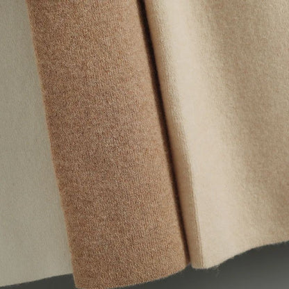 Spring Autumn Women High Waist Wool Wide Leg Pants Solid Soft Warm 100% Merino Wool Knitted Trousers Belt Casual Korean Fashion