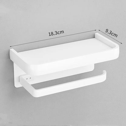 Suporte de Papel Higiênico de Liga de Alumínio para Montagem na Parede Organizador de Armazenamento de Banheiro Suporte para Celular Acessórios de Banheiro