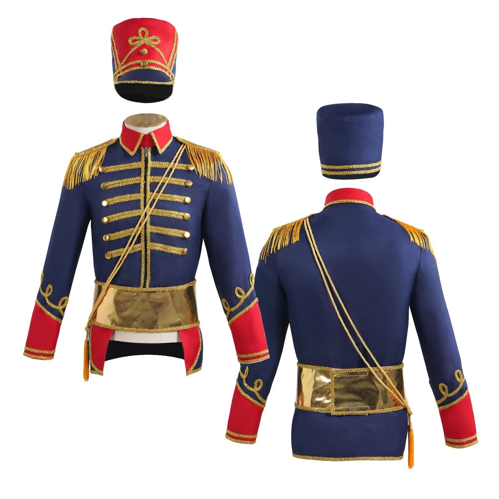Medieval Royal Military Cosplay Uniform Coat Colonial Tuxedo Halloween Masquerade Court Jacket Adult Men Nutcracker Costumes