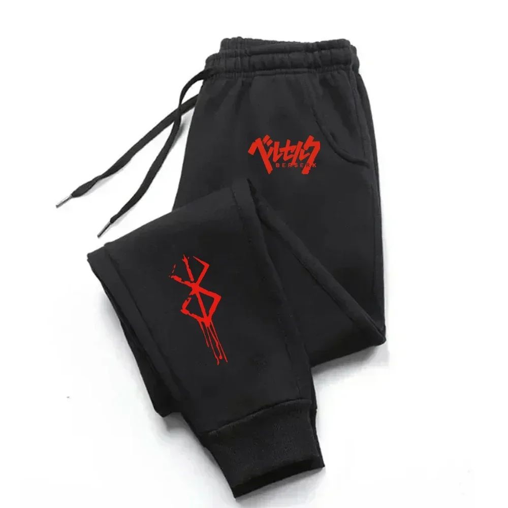 2025 Men Sweatpants Japanese Anime Berserk Print Fleece Joggers for Women Trousers Fitness Workout Running Pants Unisex  S-3XL
