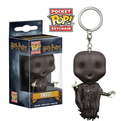 2025 Novo Chaveiro FUNKO Harry com Caixa Ginny Ron Fawkes Hedwig Hermione Pocket Boneco de Ação de Vinil Brinquedos Presentes Decoração