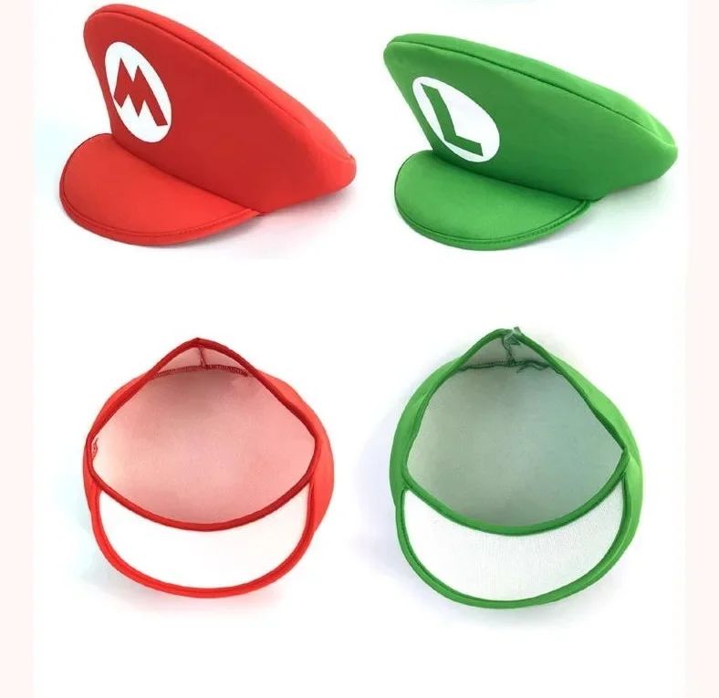 Super Marios Bros Cosplay Cartoon Hats With Moustache Halloween kids Hats Costumes Anime Figure party funny accessories