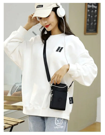 New Women Mobile Phone Bag Nylon Cell Phone Bag Coin Purse Strap Shoulder Bag Small Crossbody Bags for Women Wallet Travel Purse