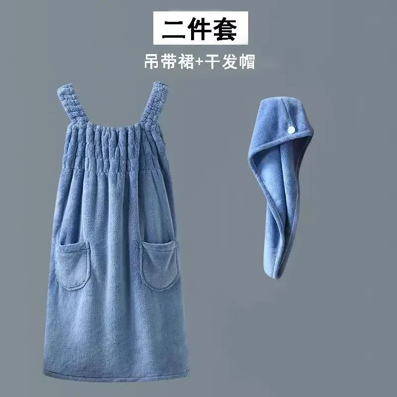 Women Wearable Bath Towel Wearable Towels Coral Fleece Women's Bath Skirt Absorbent Bath Skirt Shower Sauna Wear Towel