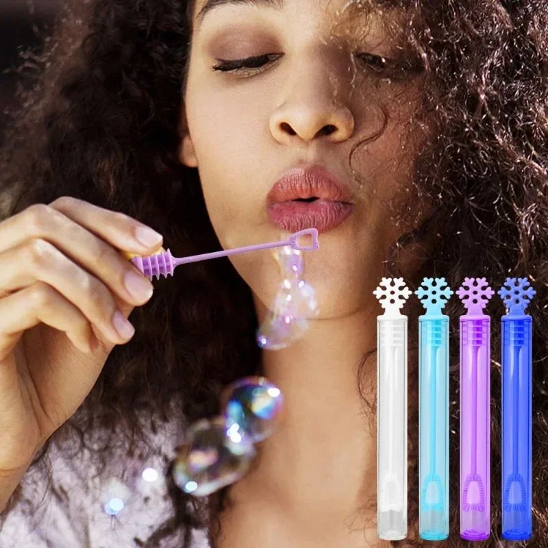 50/10PCS Snowflake Bubble Tube Clear Empty Bubbles Soap Bottles Wedding Gifts for Guests Birthday Party Decorations Kids Toys