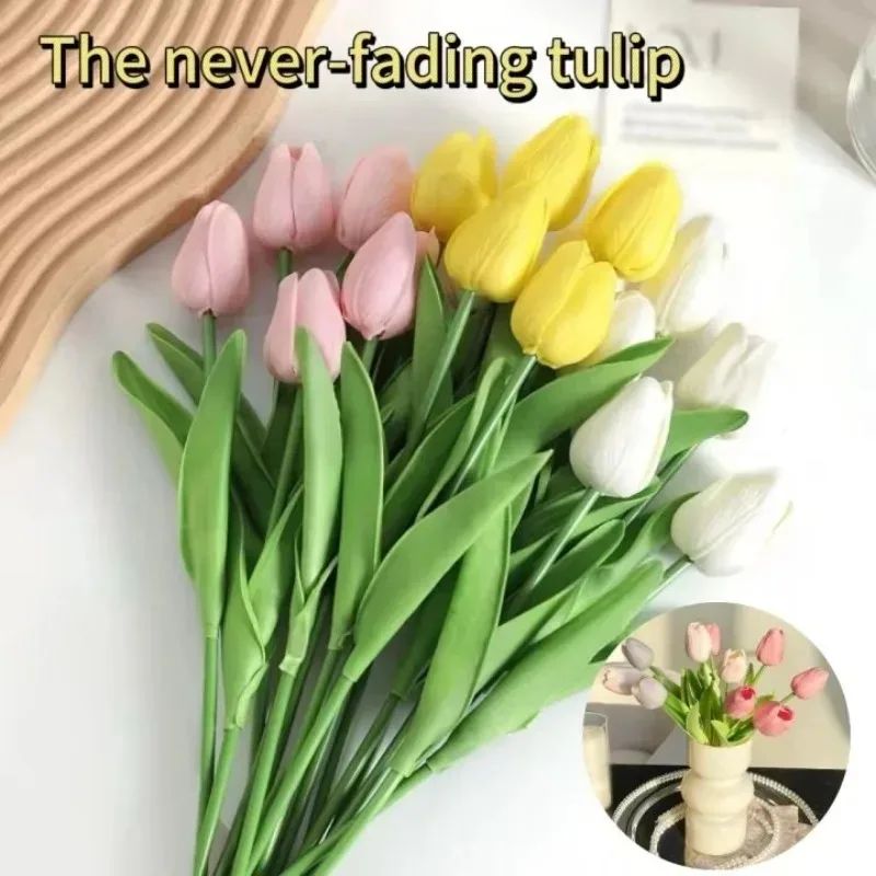 5-30Pcs Premium Tulip Artificial Flowers, Real Touch Tulip Bouquet, Decorative for Wedding Home Party Christmas Candy Birthday