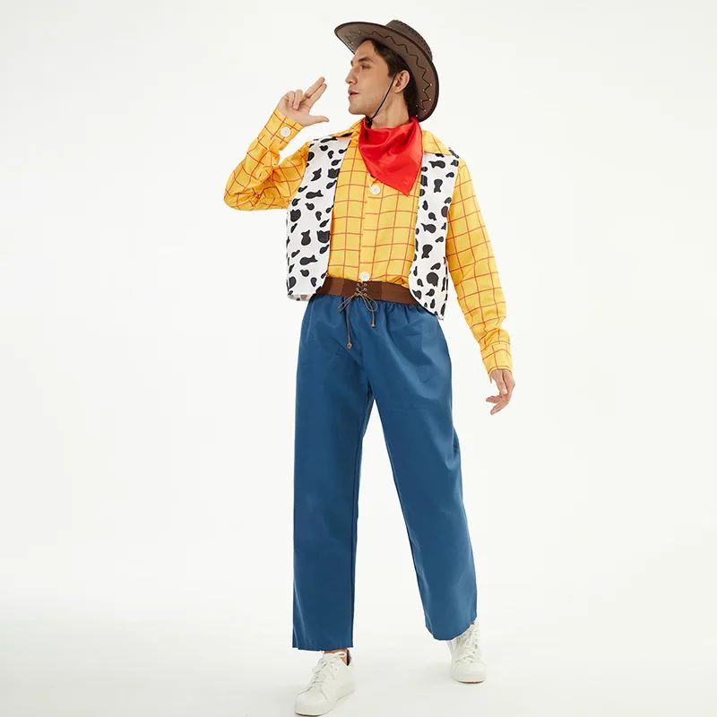 2026New Halloween Woody Costume Family Matching Outfits Couple Cosplay Woody Sheriff Clothes Carnival Sheriff Cowboy Fancy Dress