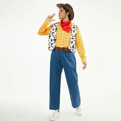 2026New Halloween Woody Costume Family Matching Outfits Couple Cosplay Woody Sheriff Clothes Carnival Sheriff Cowboy Fancy Dress