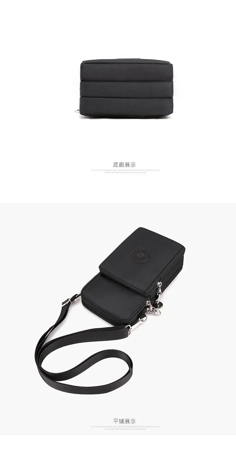 New Women Mobile Phone Bag Nylon Cell Phone Bag Coin Purse Strap Shoulder Bag Small Crossbody Bags for Women Wallet Travel Purse