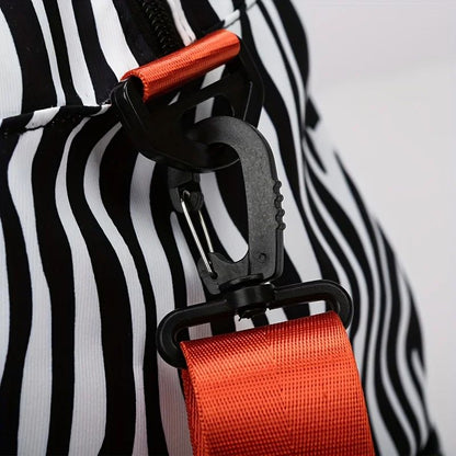 Large Capacity Nylon Travel Duffle Bag with Animal Print, Sports Gym Storage Bag, Portable Women'S Weekender Overnight Bag